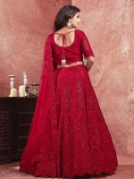 Red Premium Net Lehenga Choli